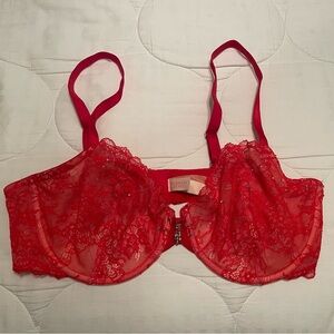 Victoria's Secret Scarlet Red Unlined Lace Bra
